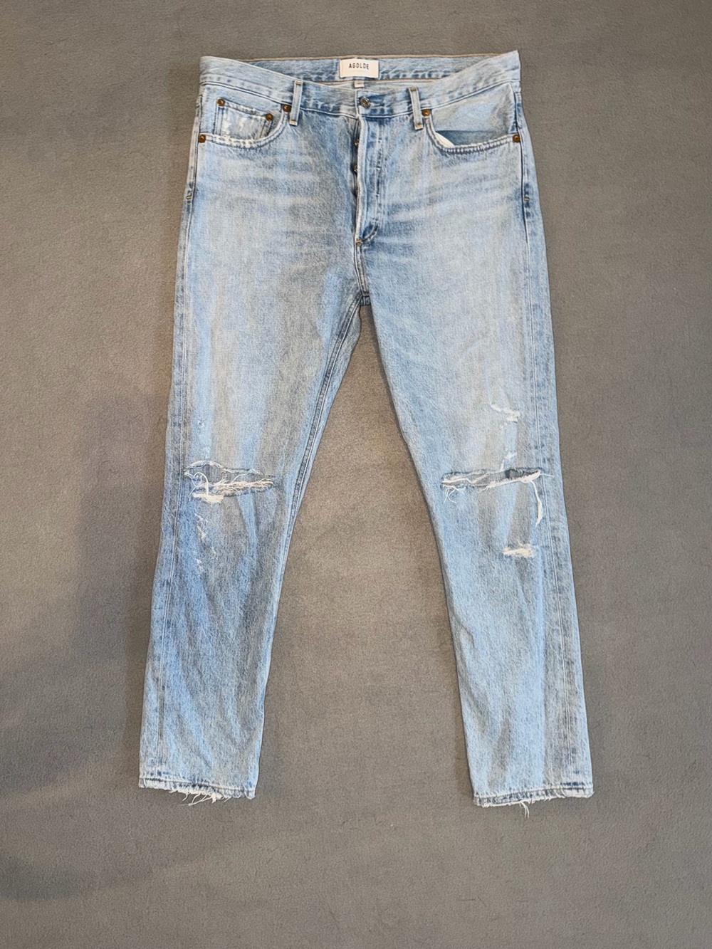 AGOLDE High Rise Button Fly Womens Jeans Classic Strait Leg Size 31